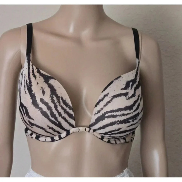 Victoria's Secret Other - Victoria's Secret Push Up Underwire multicolor animal print rhinestone Bra 34DD